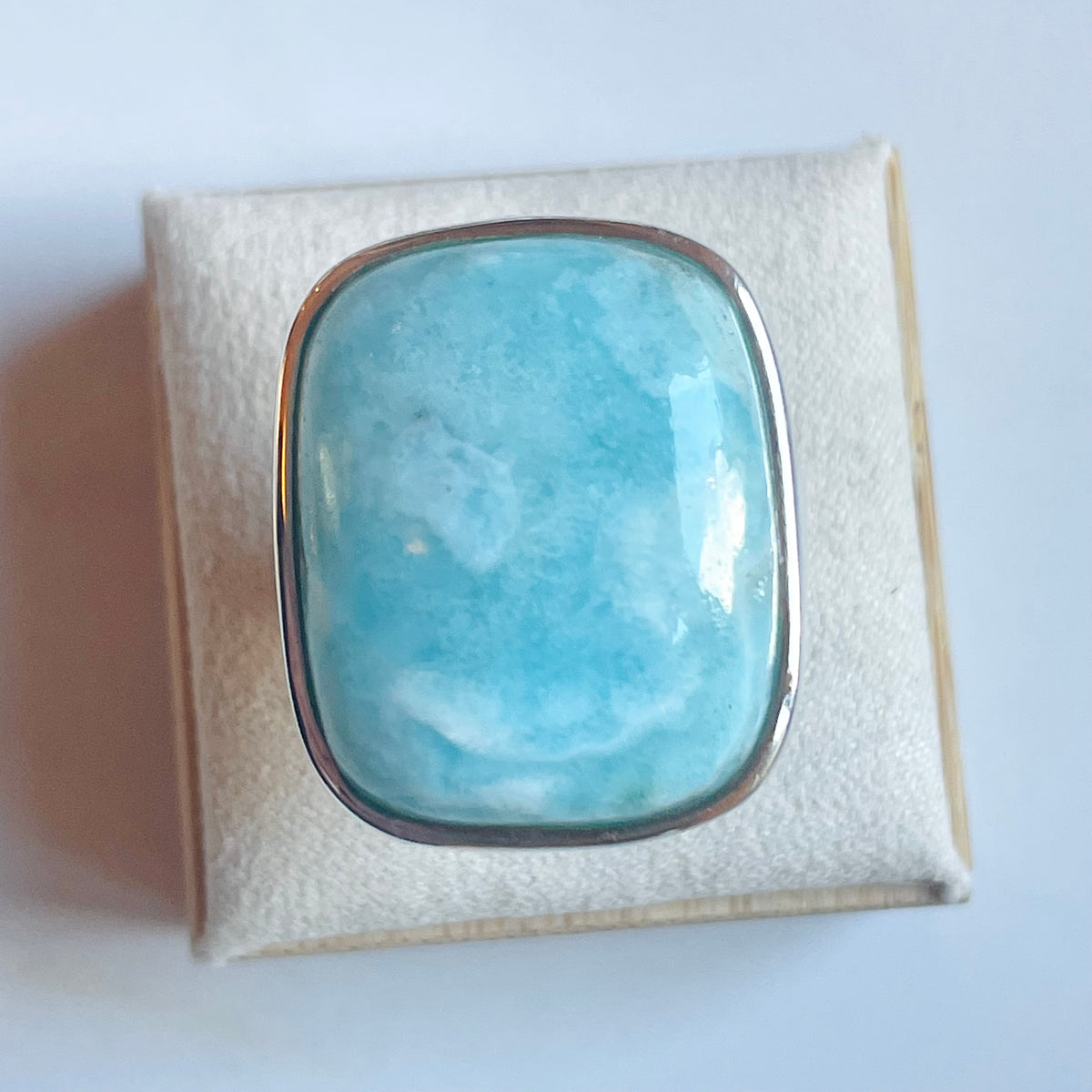 Larimar Large Square Ring - US 8