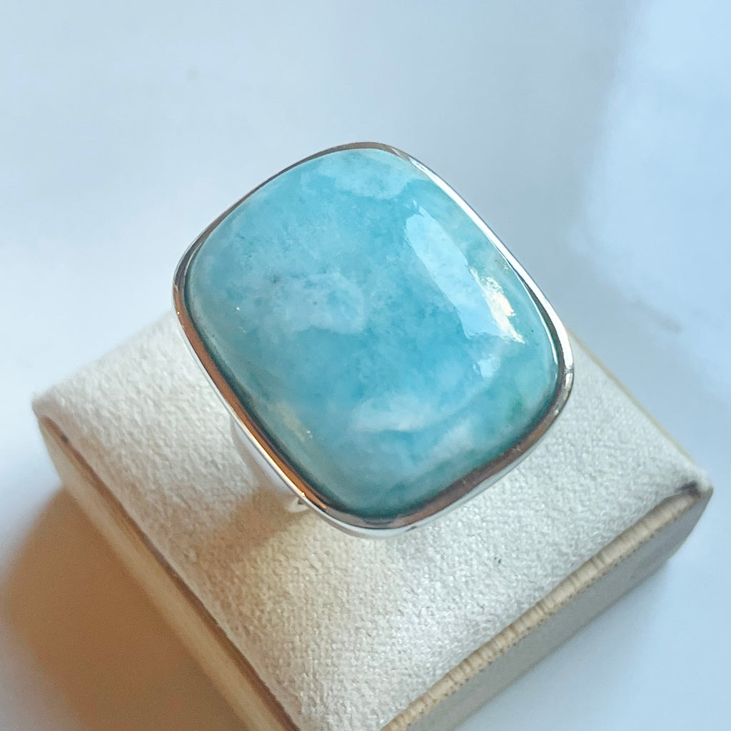 Larimar Large Square Ring - US 8