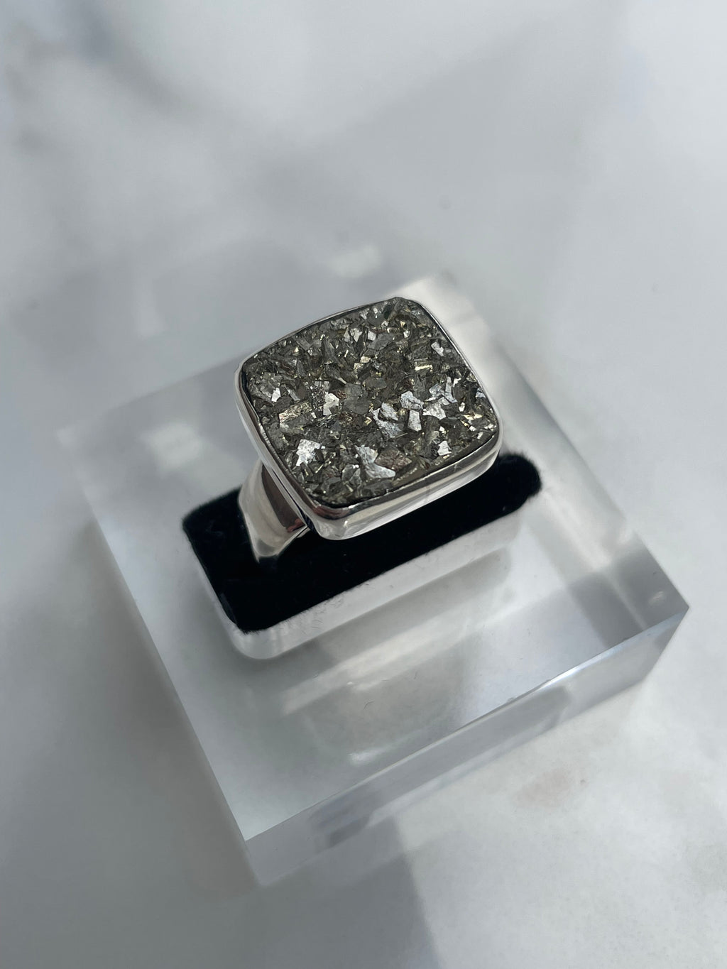 Pyrite Square Ring - US 9.5