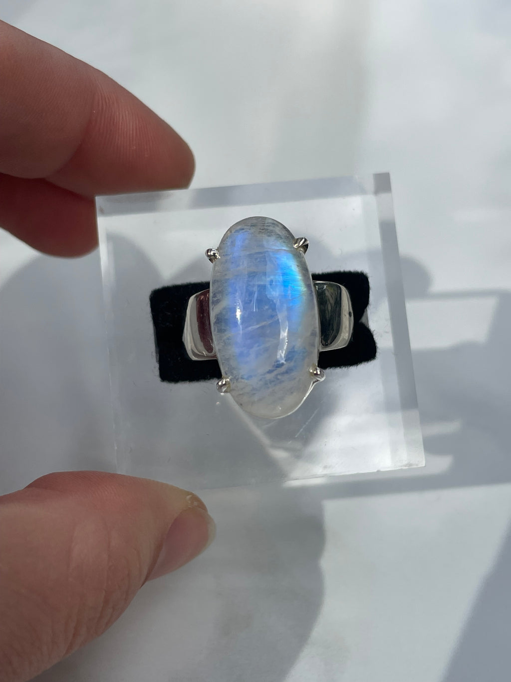 Moonstone Long Oval Ring - US 9.5