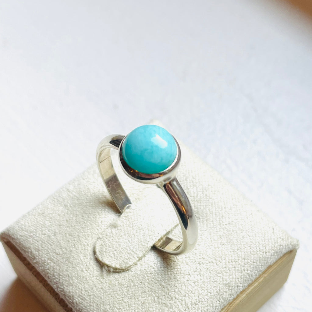 Larimar Small Round Ring - US 9.5