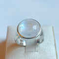 Rainbow Moonstone Medium Round Ring - US 7