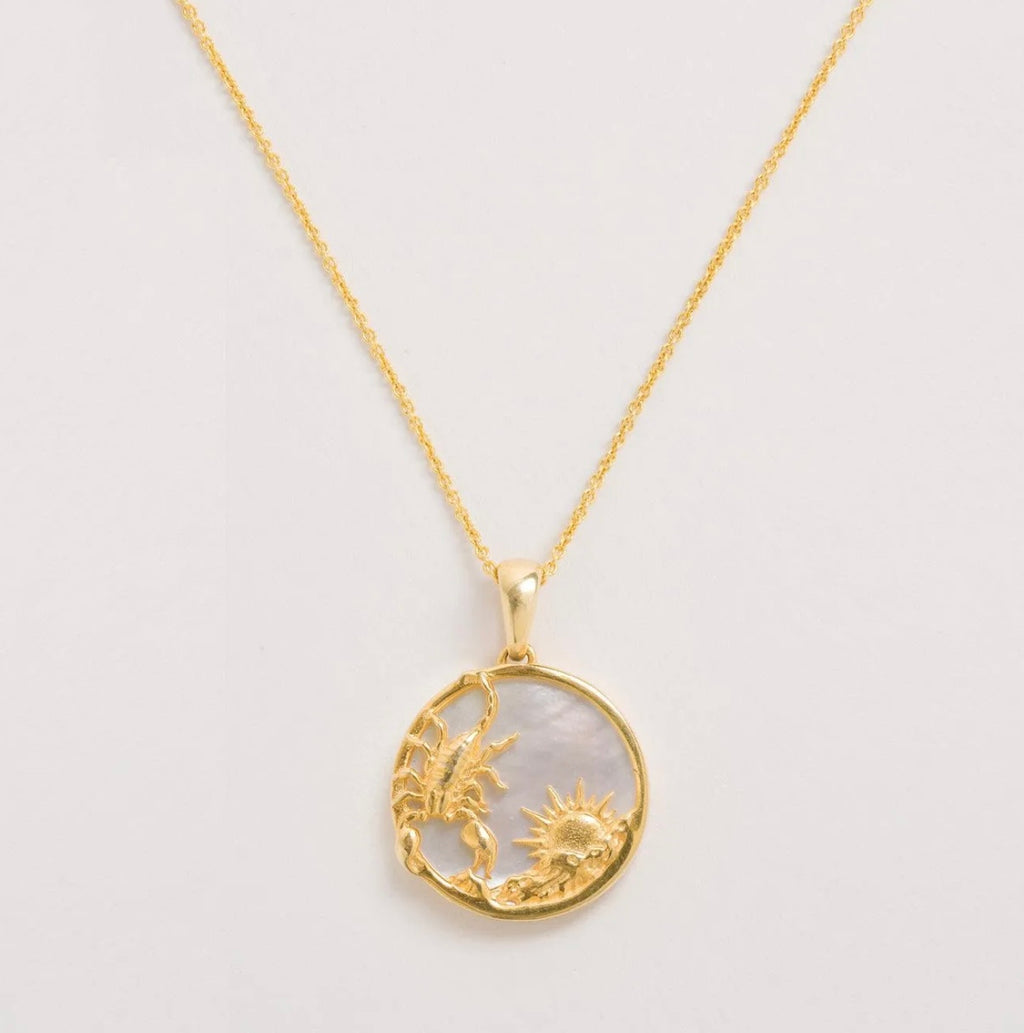 Freya Rose Mother of Pearl Zodiac Necklace