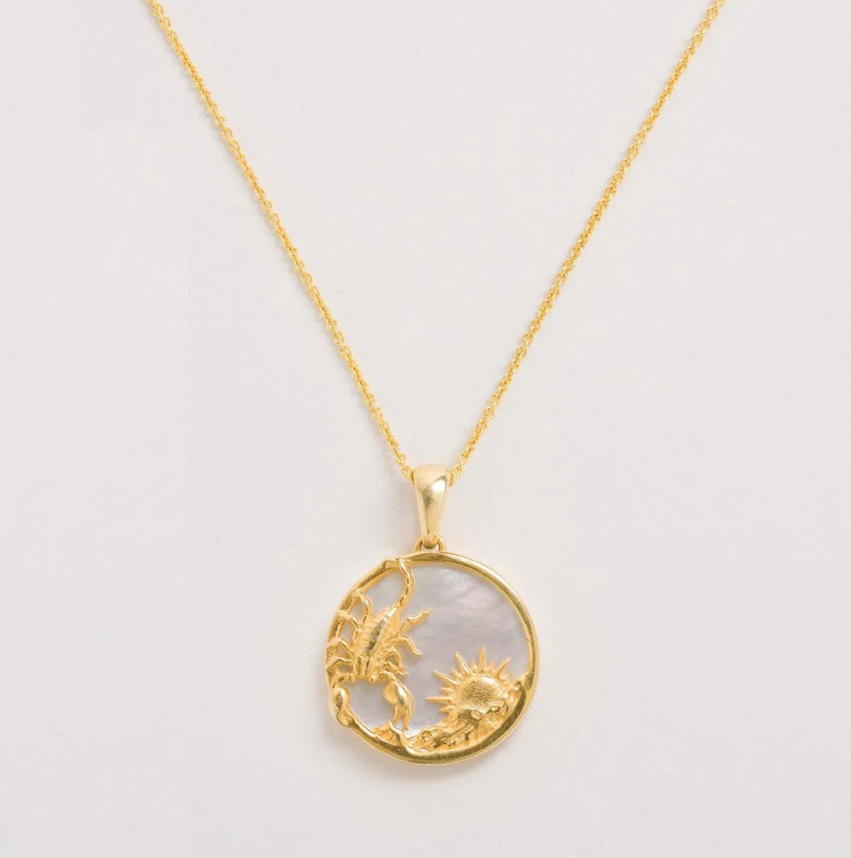 Freya Rose Mother of Pearl Zodiac Necklace