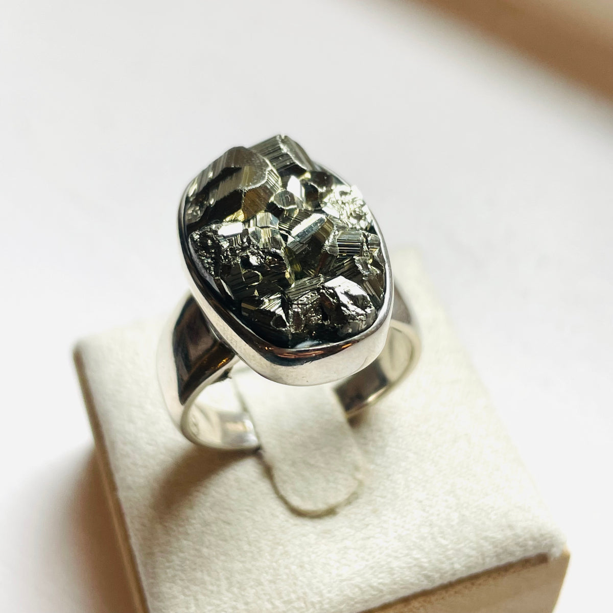 Pyrite Rough Statement Ring - US 9.5