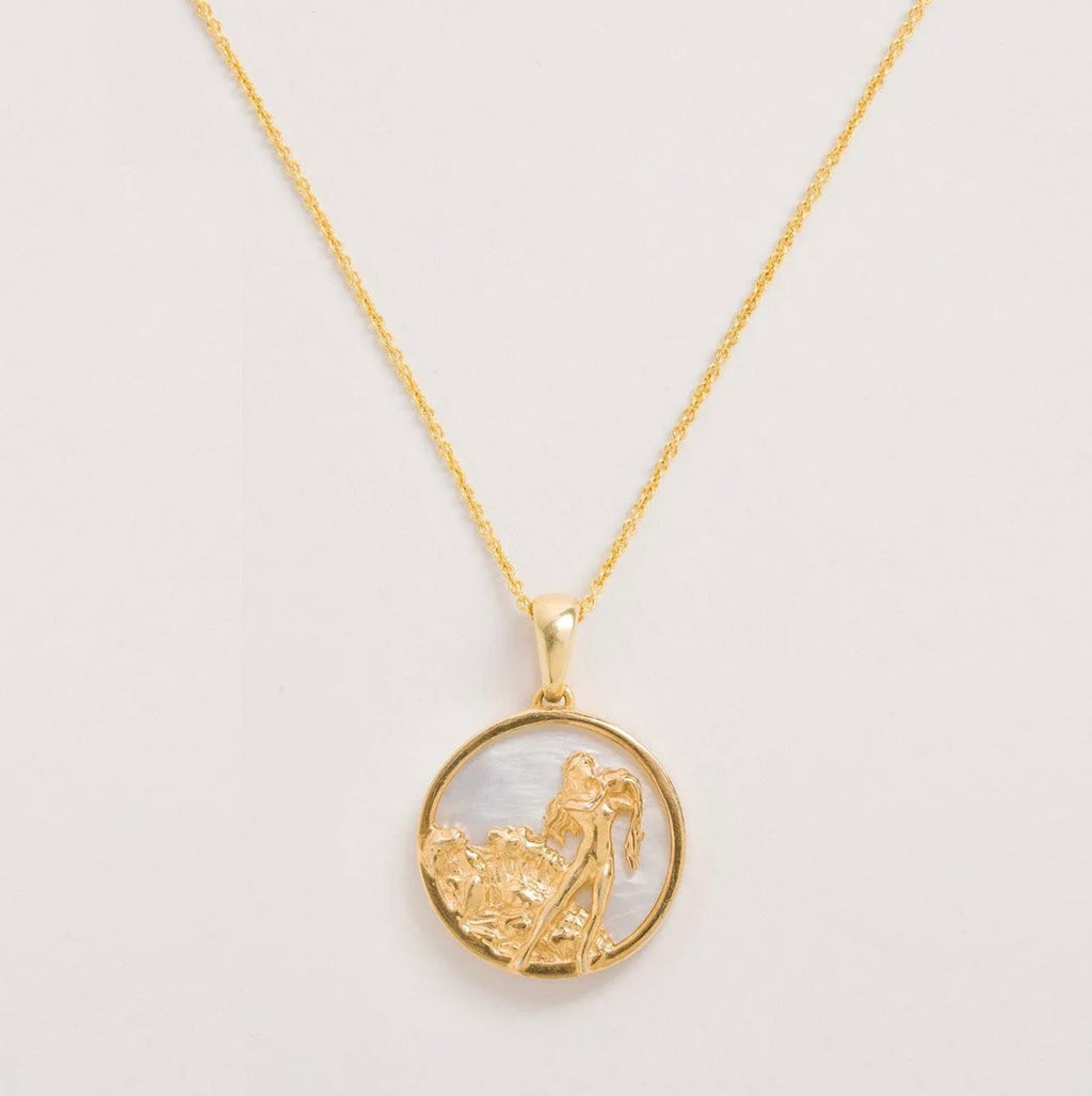 Freya Rose Mother of Pearl Zodiac Necklace