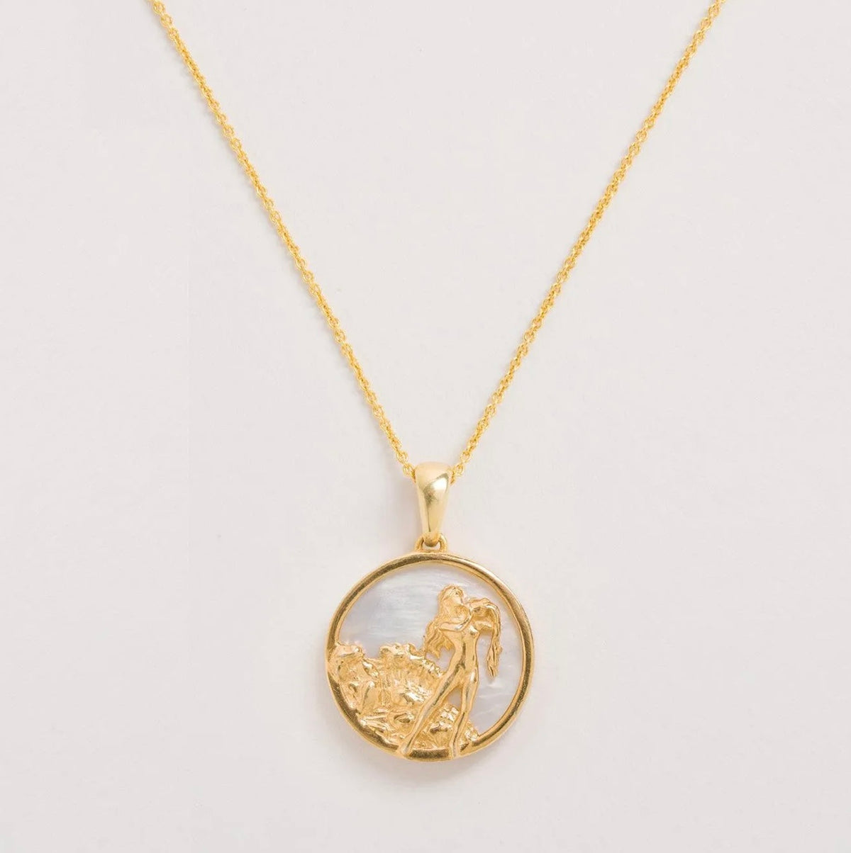 Freya Rose Mother of Pearl Zodiac Necklace