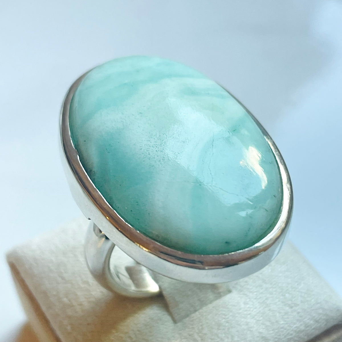 Larimar Large Oval Ring #2 - US 9.5