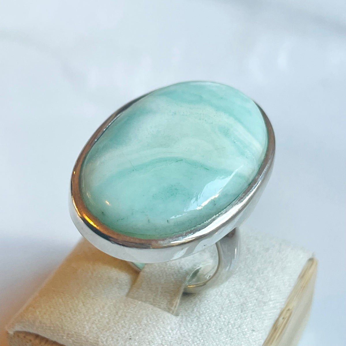Larimar Large Oval Ring #2 - US 9.5