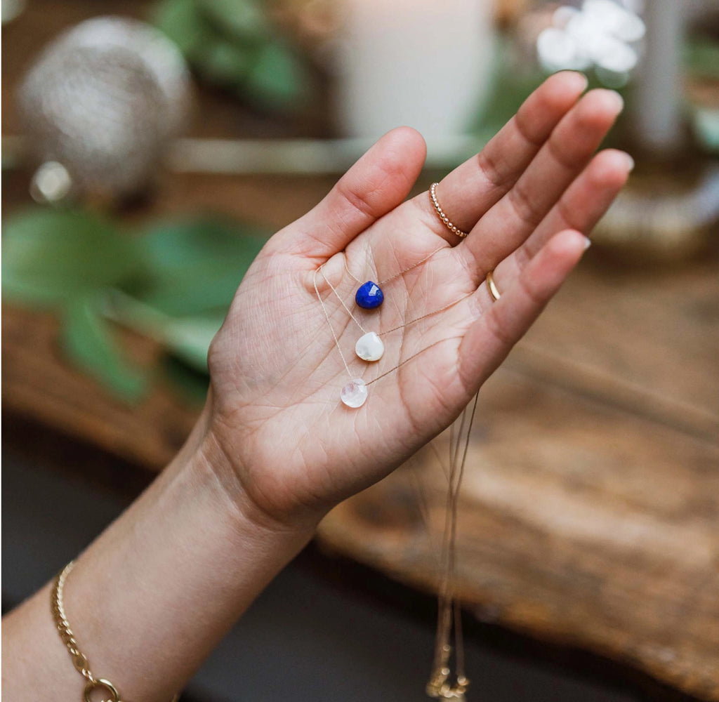 Wanderlust Life - Rainbow Moonstone Fine Cord Necklace