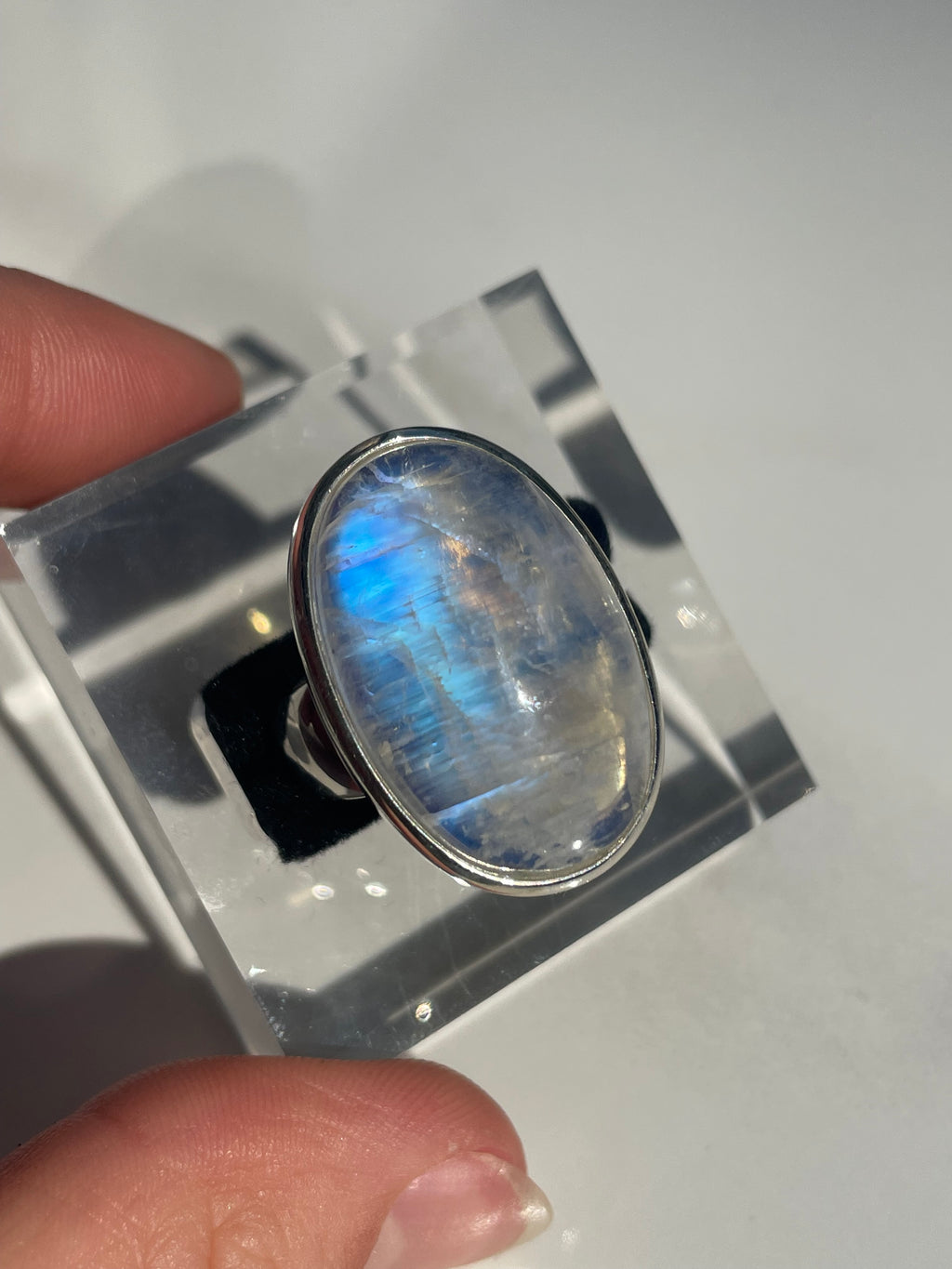 Moonstone Large Oval Ring #1 - US 8.5