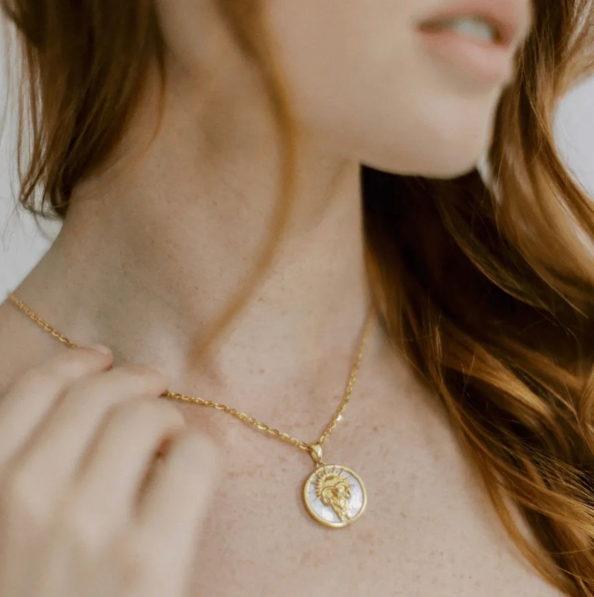 Freya Rose Mother of Pearl Zodiac Necklace
