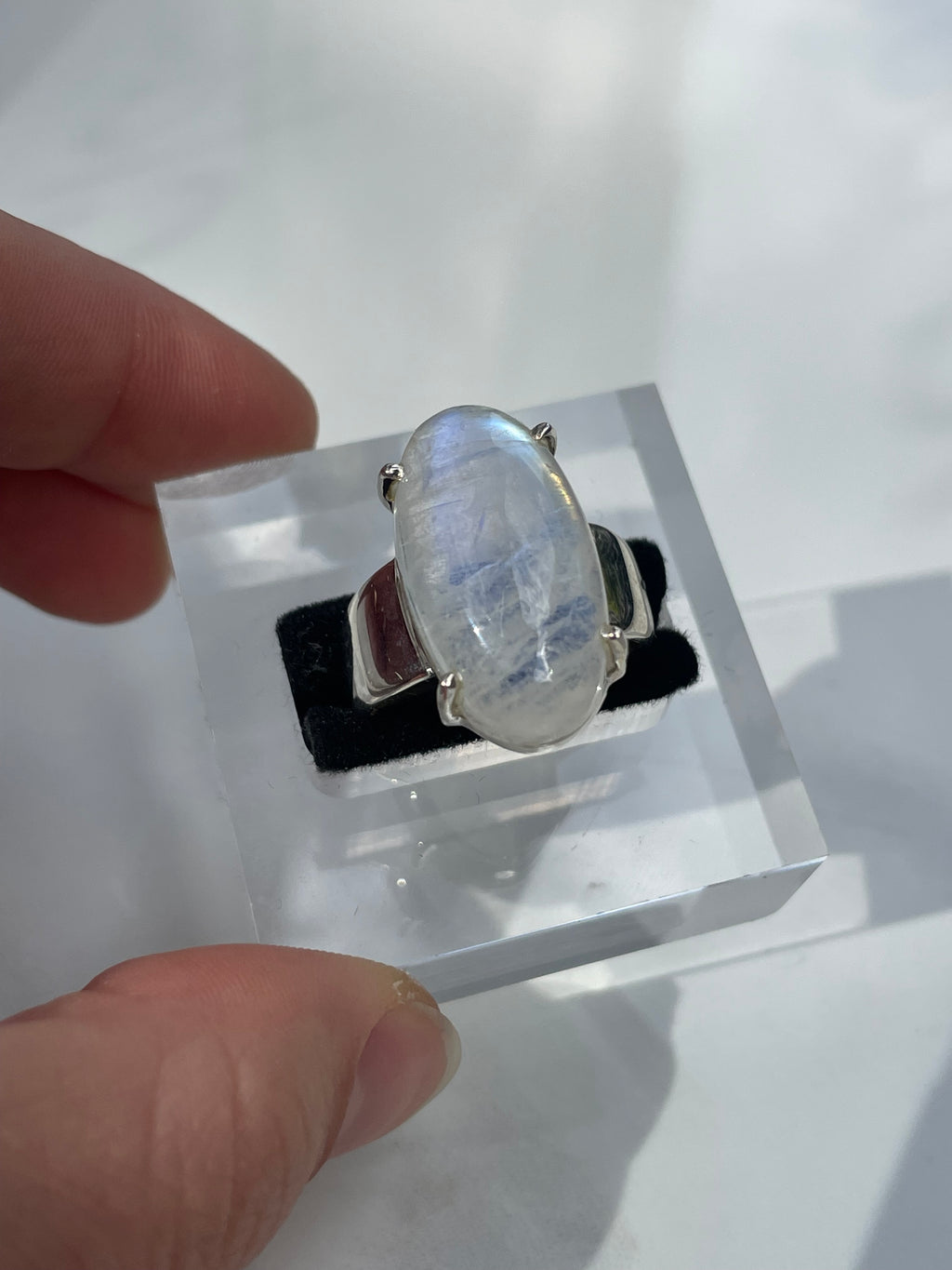 Moonstone Long Oval Ring - US 9.5