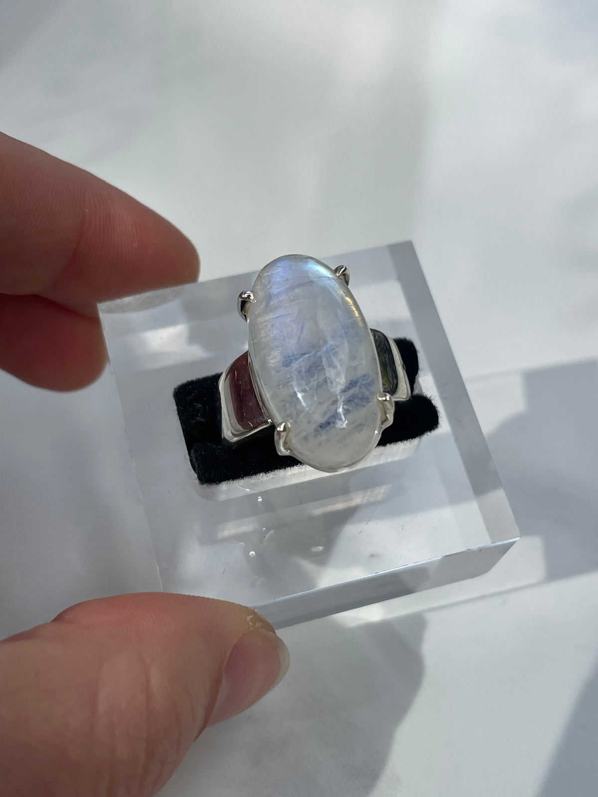 Moonstone Long Oval Ring - US 9.5