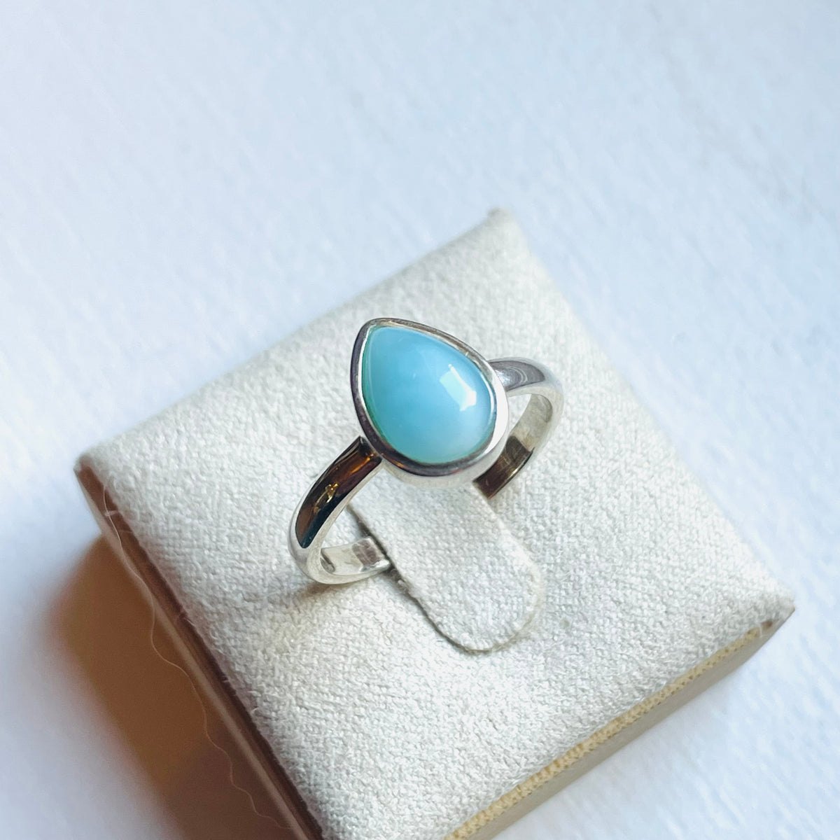 Larimar Small Teardrop Ring - US 8
