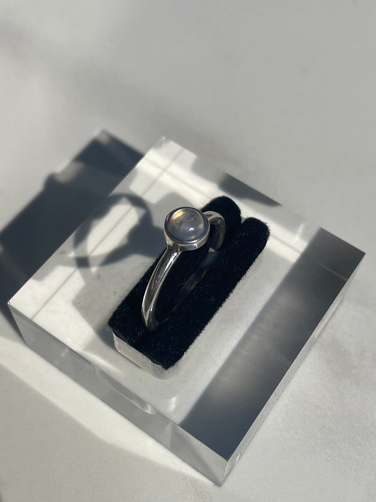 Moonstone Small Bezel-Set Ring #2 - US 6