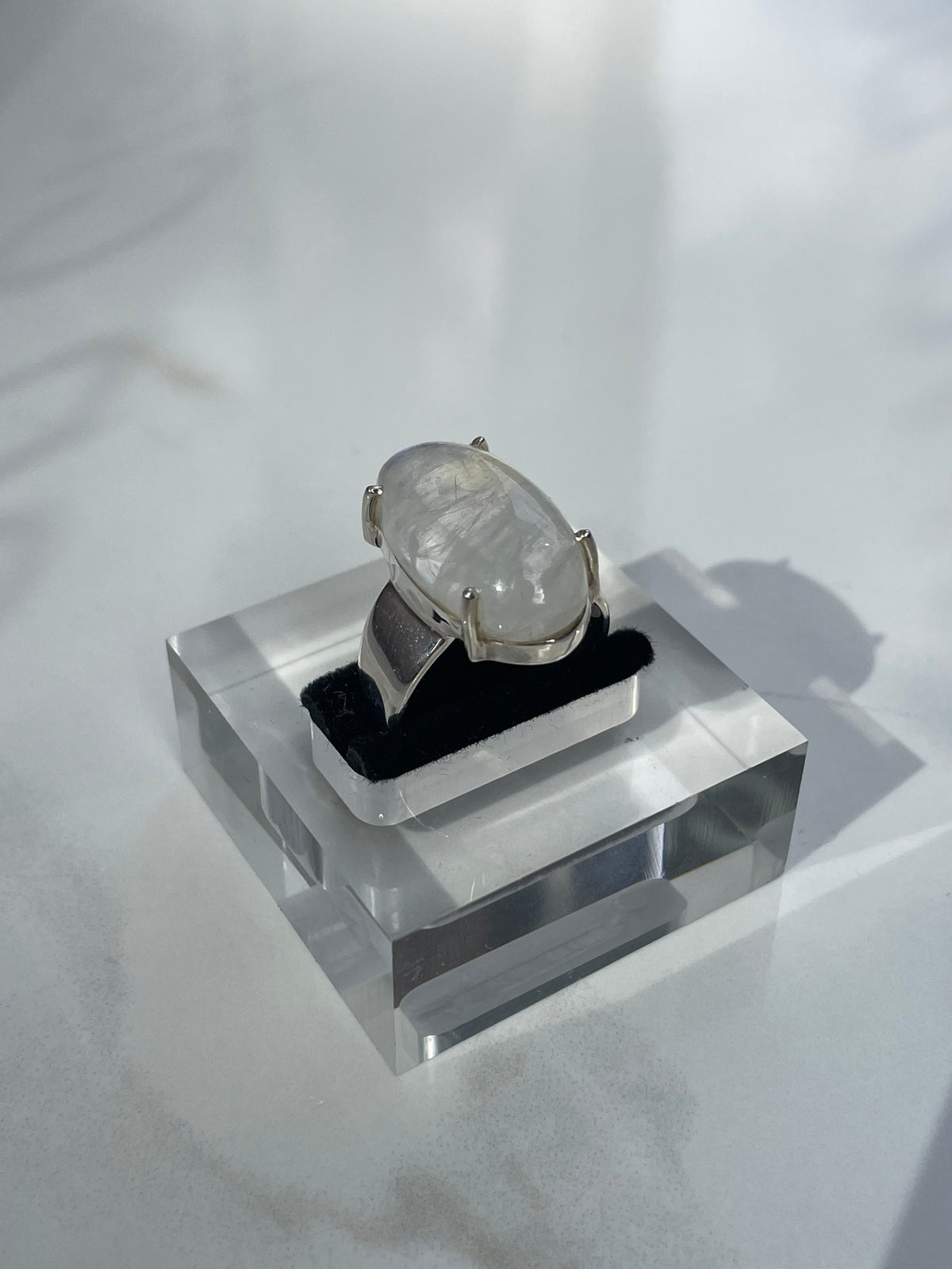 Moonstone Long Oval Ring - US 9.5