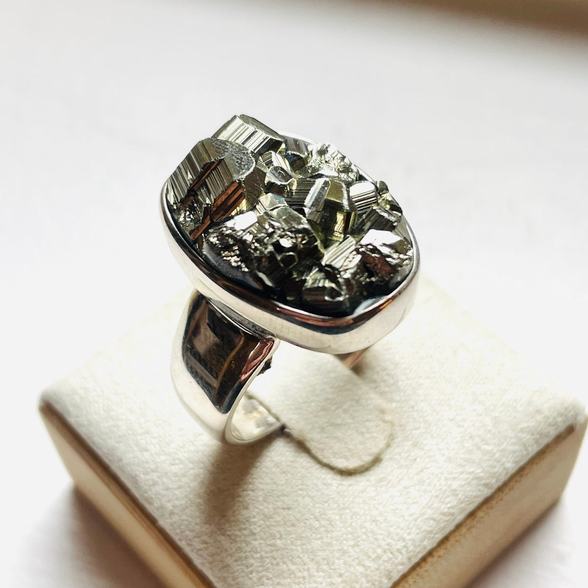 Pyrite Rough Statement Ring - US 9.5