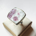 Pink Tourmaline Square Statement Ring - US 7