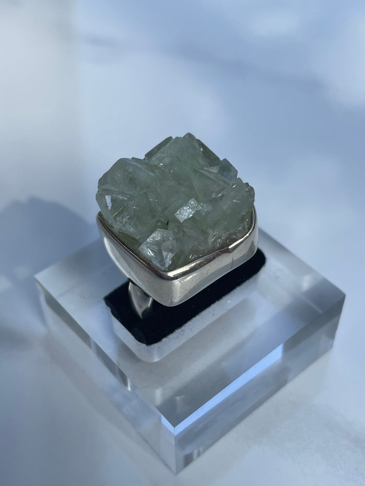 Green Apophylite Statement Ring - US 8