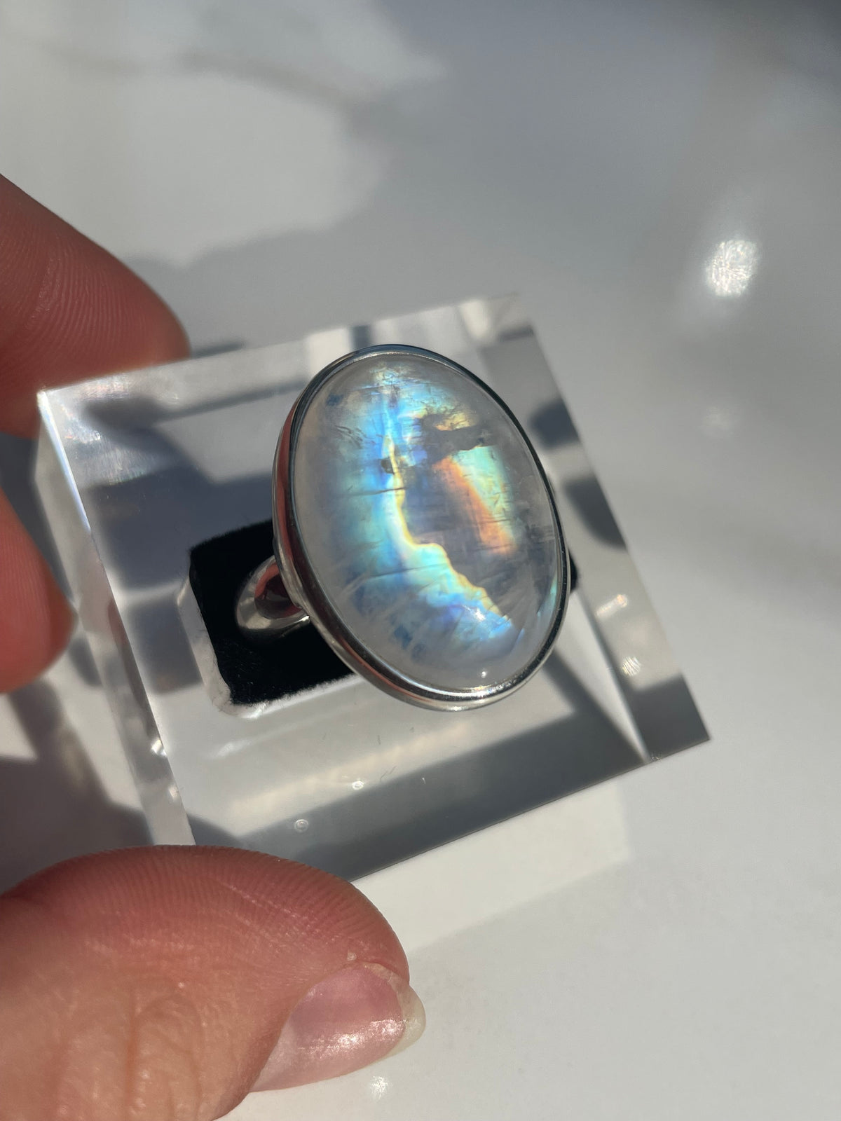 Moonstone Large Oval Ring #1 - US 7