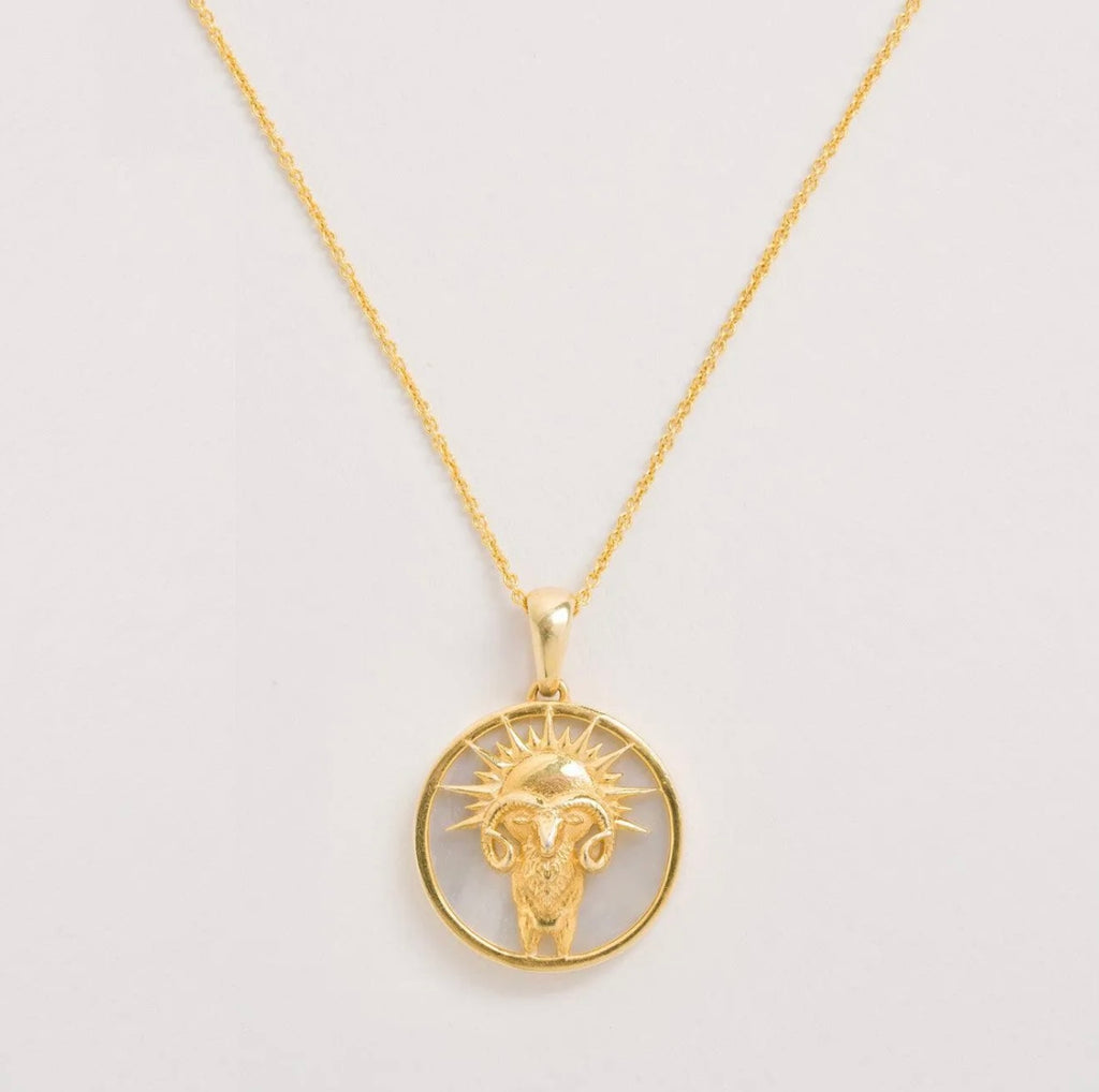 Freya Rose Mother of Pearl Zodiac Necklace