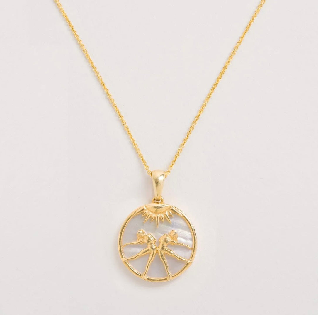Freya Rose Mother of Pearl Zodiac Necklace