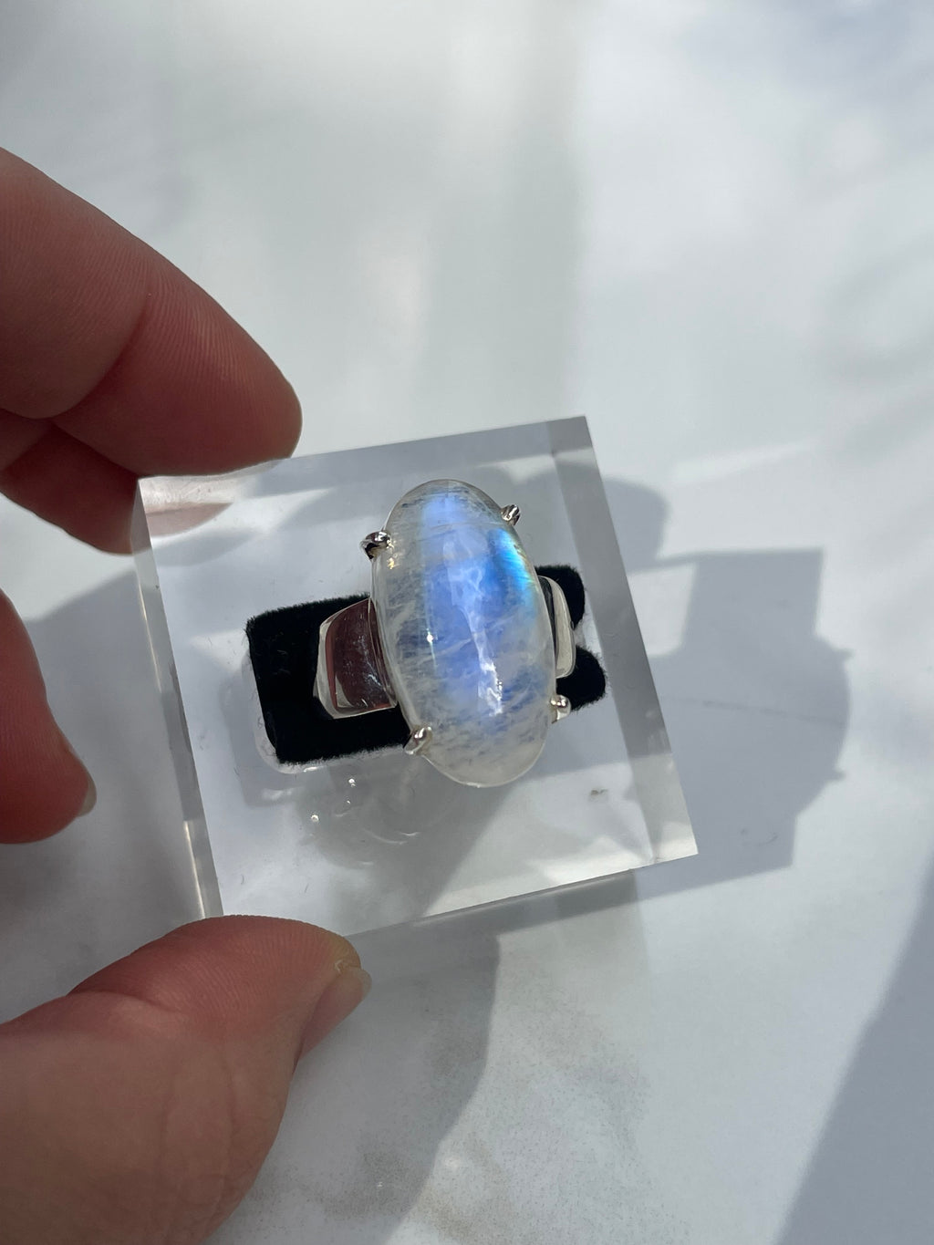 Moonstone Long Oval Ring - US 9.5