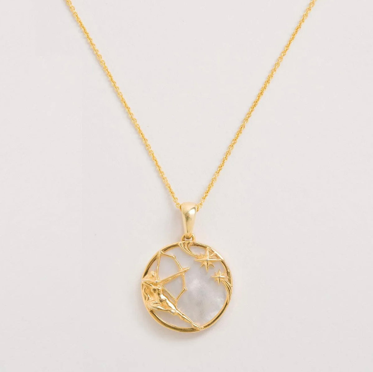 Freya Rose Mother of Pearl Zodiac Necklace