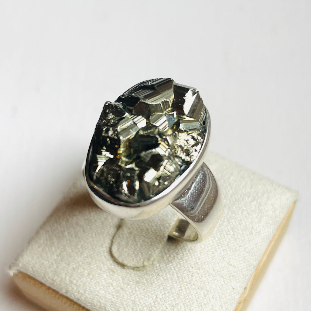 Pyrite Rough Statement Ring - US 9.5