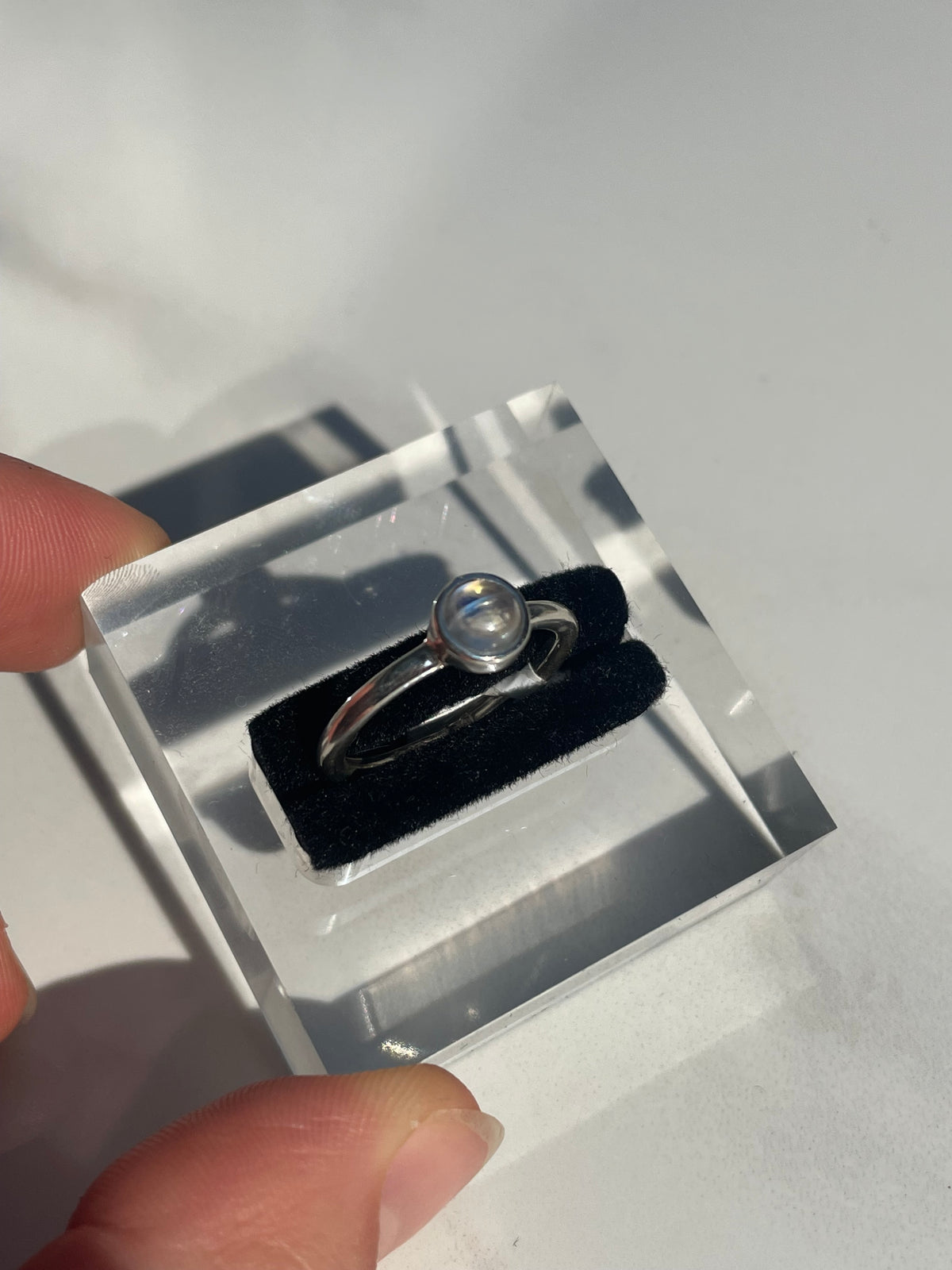 Moonstone Small Bezel-Set Ring #2 - US 6