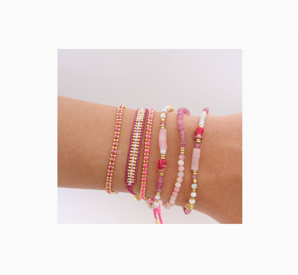 Boho Betty - Starshine Pink Beaded Friendship Bracelet