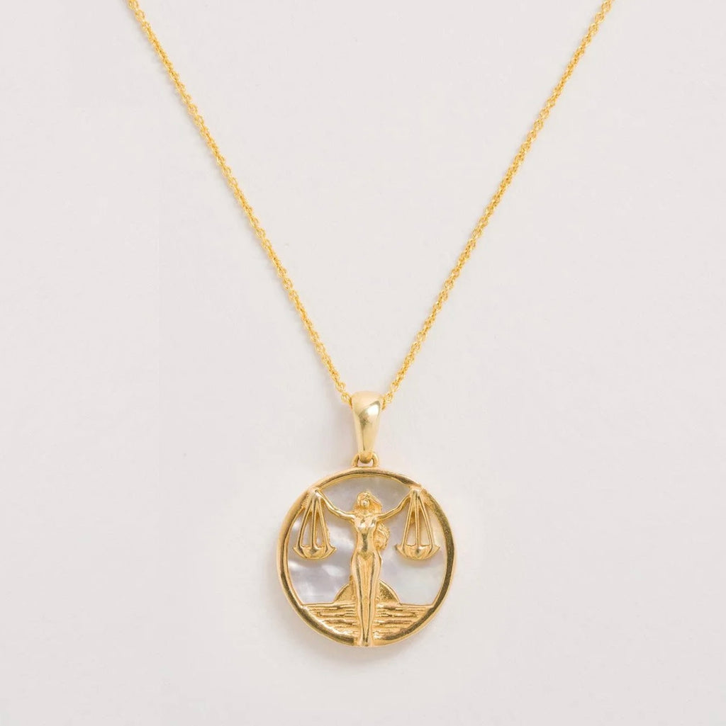 Freya Rose Mother of Pearl Zodiac Necklace