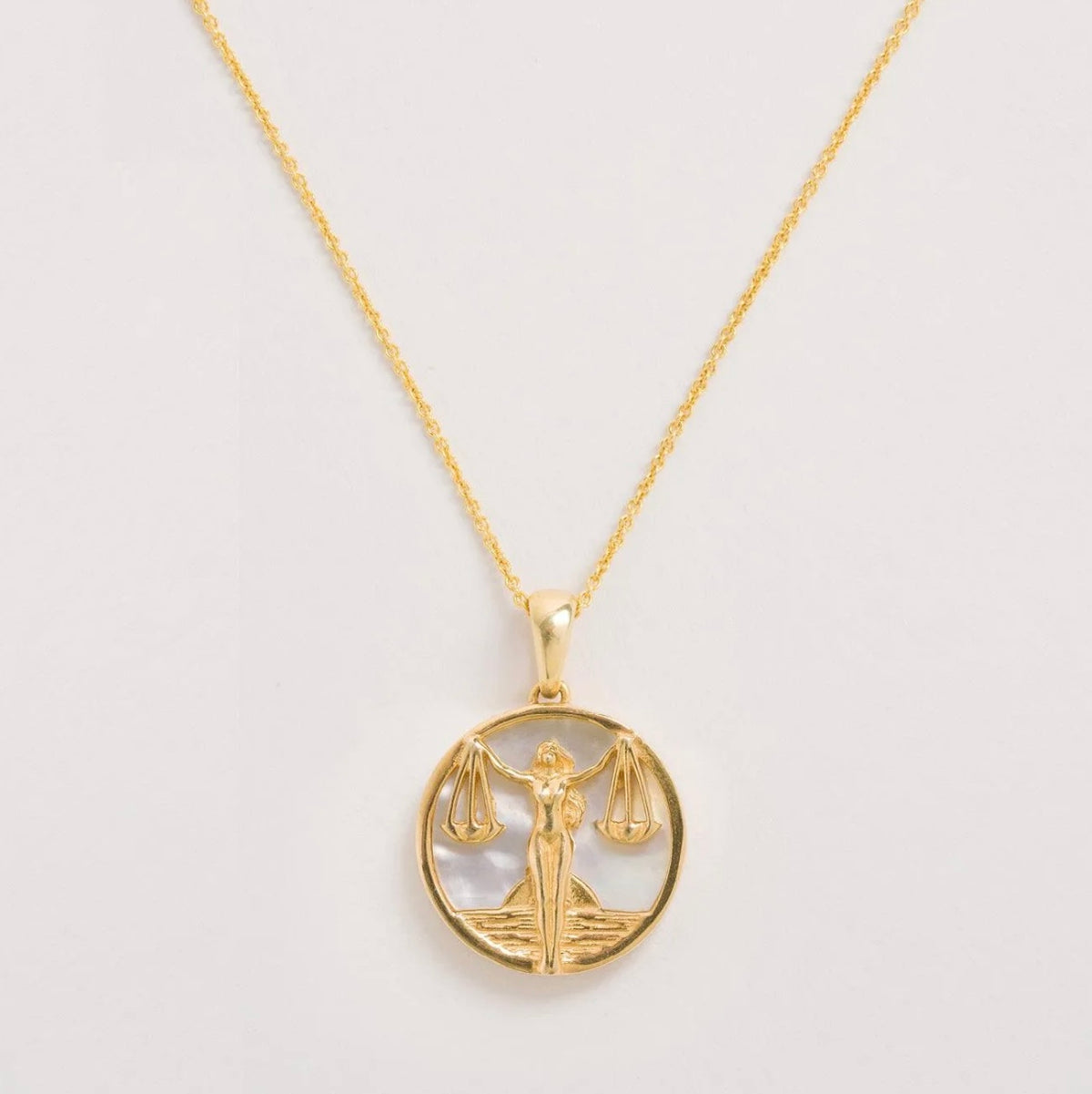 Freya Rose Mother of Pearl Zodiac Necklace