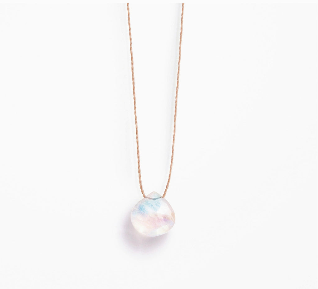 Wanderlust Life - Rainbow Moonstone Fine Cord Necklace
