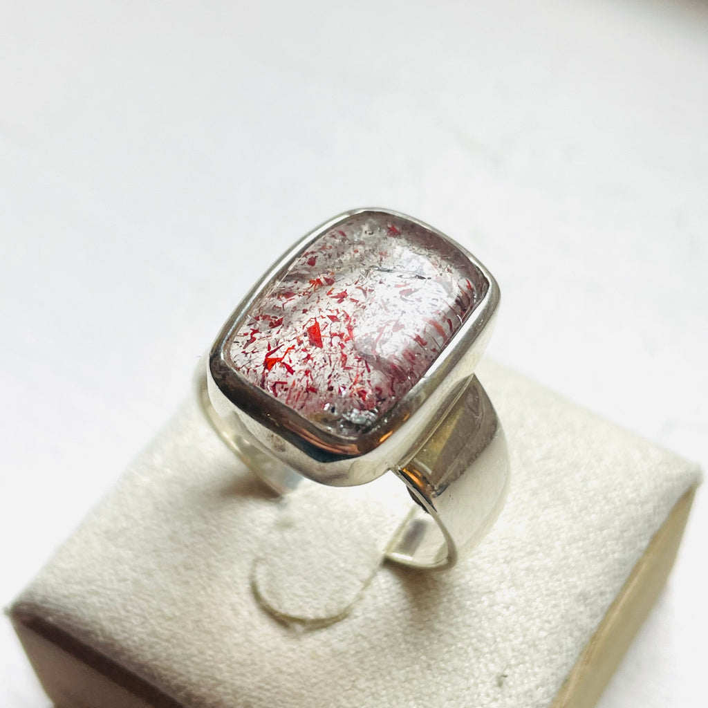 Strawberry Hematoid Medium Rectangle Ring - US 9.5