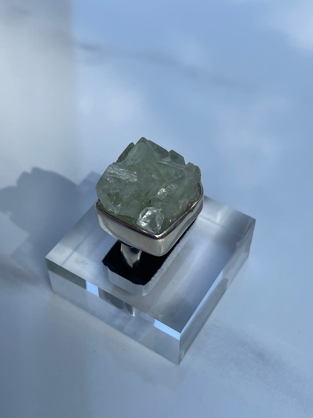 Green Apophylite Statement Ring - US 8