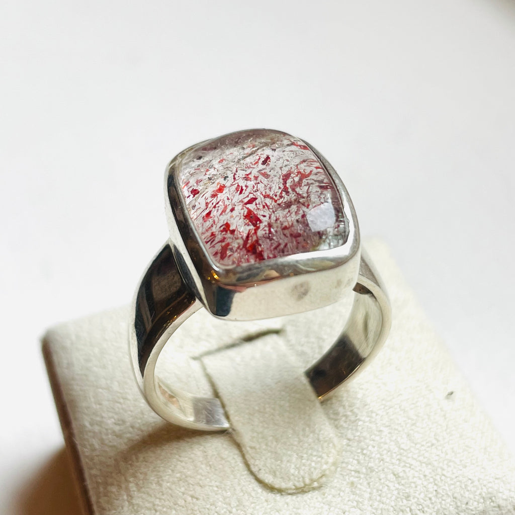 Strawberry Hematoid Medium Rectangle Ring - US 9.5