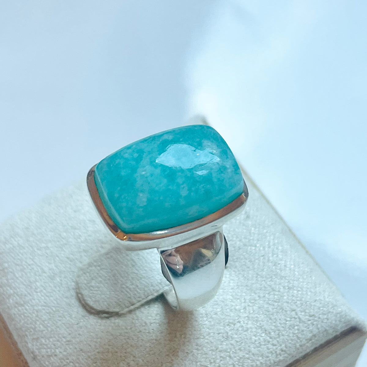 Amazonite Small Rectangle Ring - US 5.5