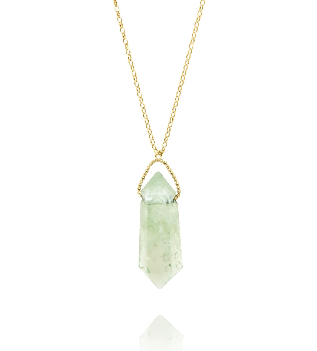 Amy Russell Taylor - Raw Green Amethyst Pendant