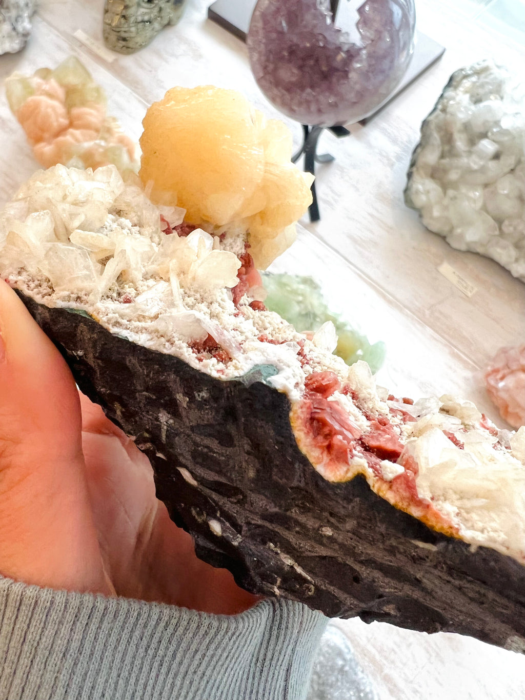 Red Heulandite with Stilbite