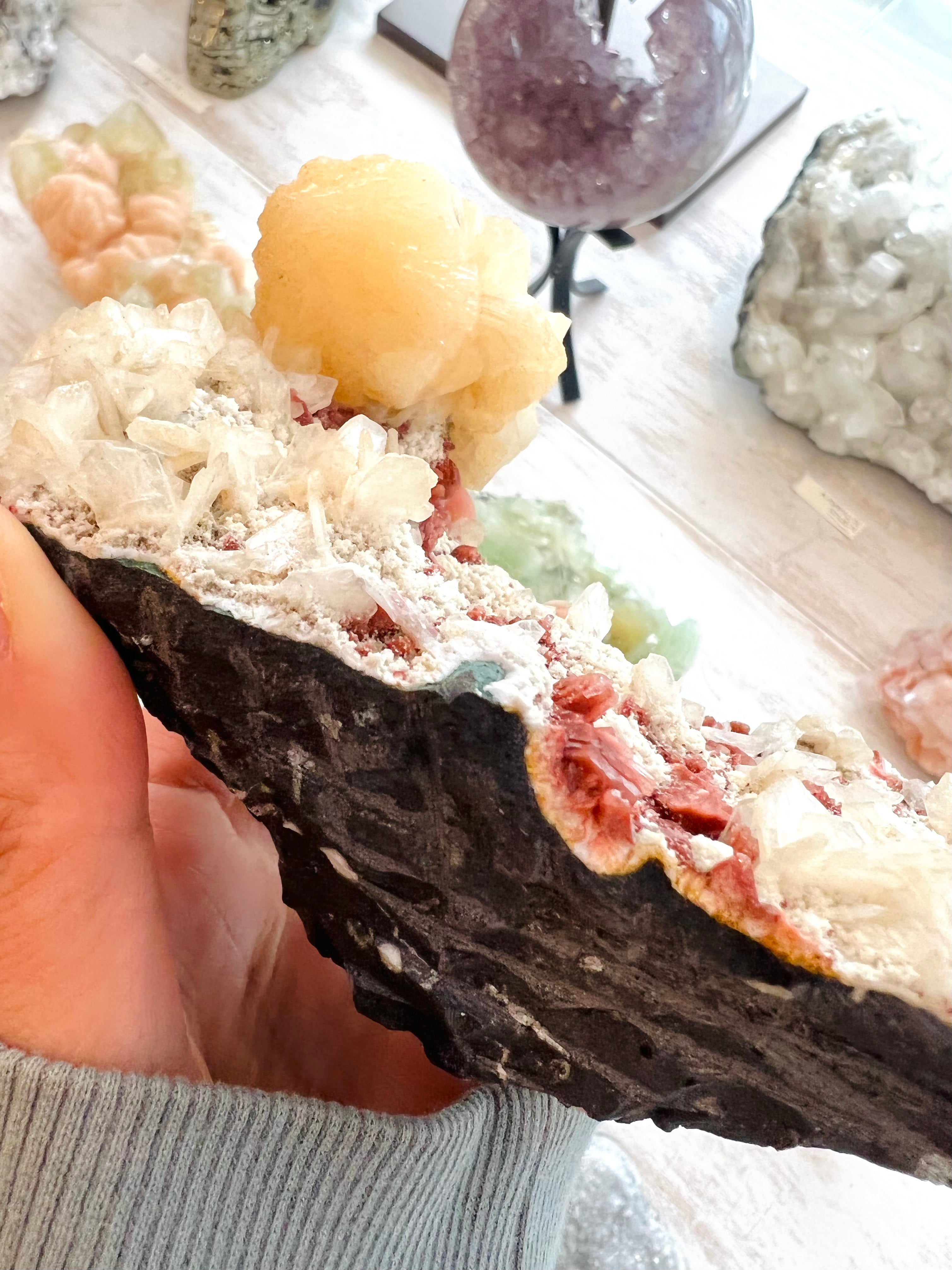 Red Heulandite with Stilbite