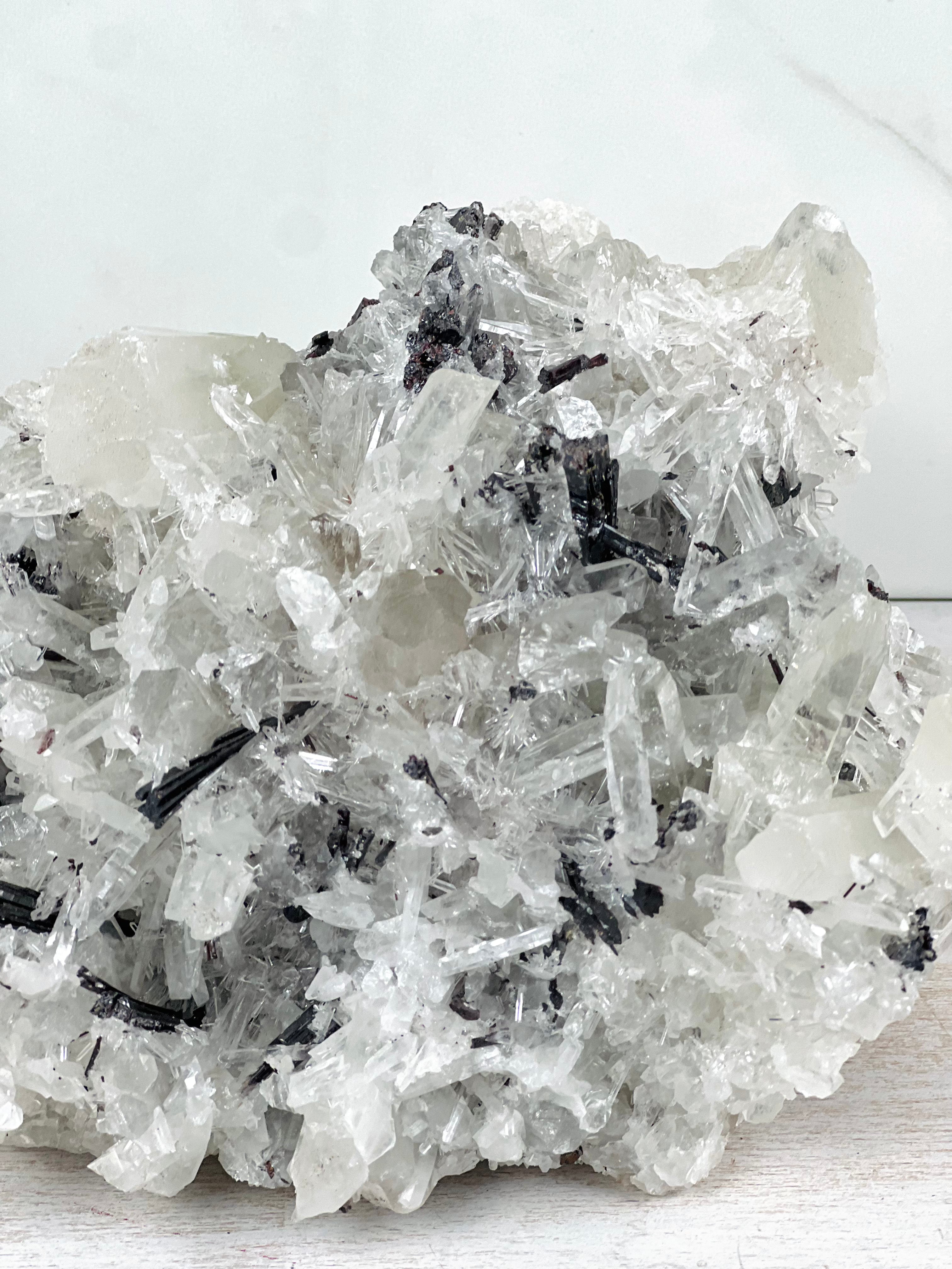 Clear Quartz & Tourmaline Cluster XL